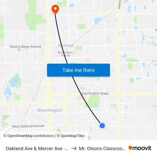 Oakland Ave & Mercer Ave - N to Mr. Olsons Classroom map
