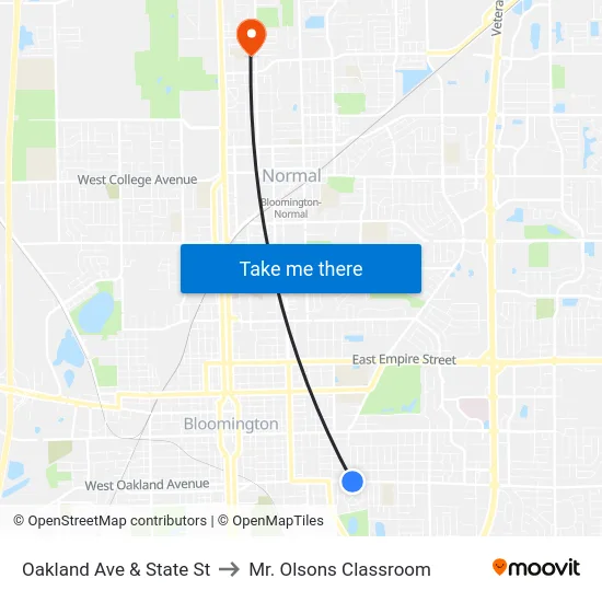 Oakland Ave & State St to Mr. Olsons Classroom map