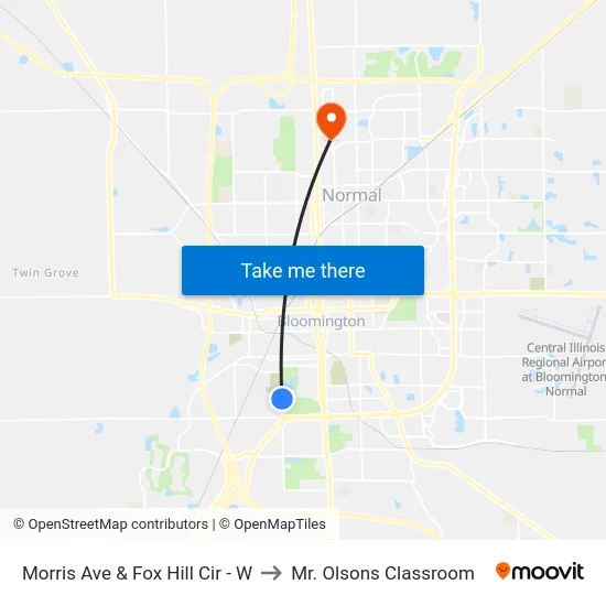 Morris Ave & Fox Hill Cir - W to Mr. Olsons Classroom map