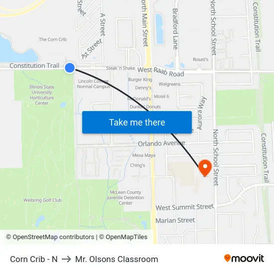 Corn Crib - N to Mr. Olsons Classroom map