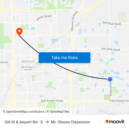 Gill St & Airport Rd - S to Mr. Olsons Classroom map