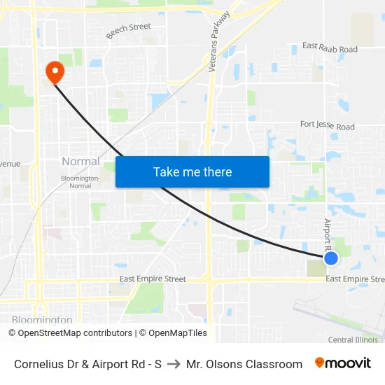 Cornelius Dr & Airport Rd - S to Mr. Olsons Classroom map