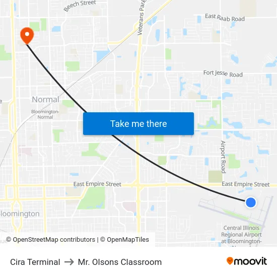 Cira Terminal to Mr. Olsons Classroom map