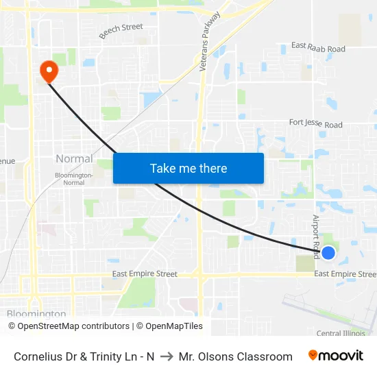 Cornelius Dr & Trinity Ln - N to Mr. Olsons Classroom map