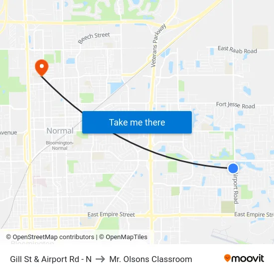 Gill St & Airport Rd - N to Mr. Olsons Classroom map