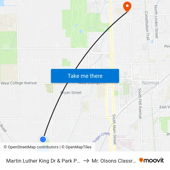 Martin Luther King Dr & Park Pl Dr - S to Mr. Olsons Classroom map