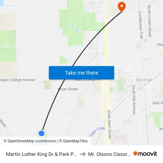 Martin Luther King Dr & Park Pl Dr - N to Mr. Olsons Classroom map