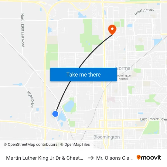 Martin Luther King Jr Dr & Chestnut Health - W to Mr. Olsons Classroom map