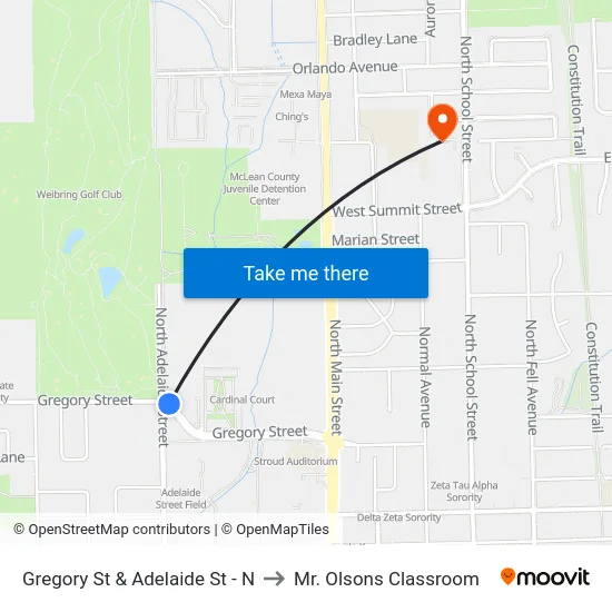 Gregory St & Adelaide St - N to Mr. Olsons Classroom map