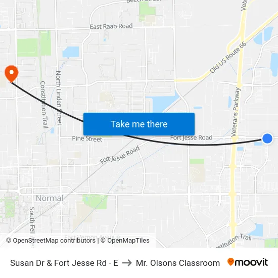Susan Dr & Fort Jesse Rd - E to Mr. Olsons Classroom map