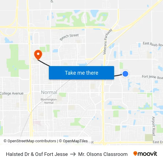 Halsted Dr & Osf Fort Jesse to Mr. Olsons Classroom map