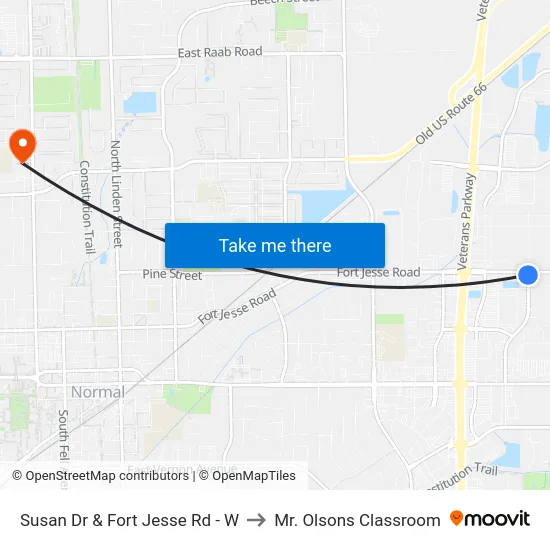 Susan Dr & Fort Jesse Rd - W to Mr. Olsons Classroom map