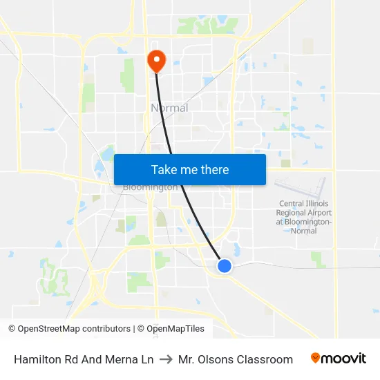 Hamilton Rd And Merna Ln to Mr. Olsons Classroom map
