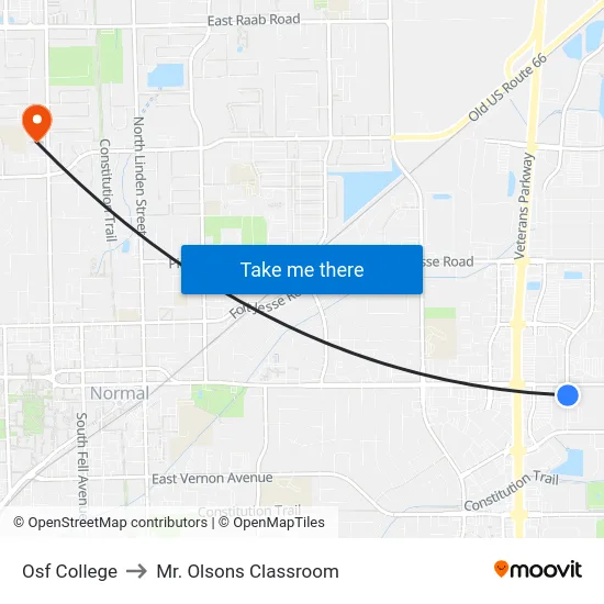 Osf College to Mr. Olsons Classroom map