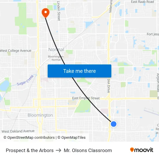 Prospect & the Arbors to Mr. Olsons Classroom map