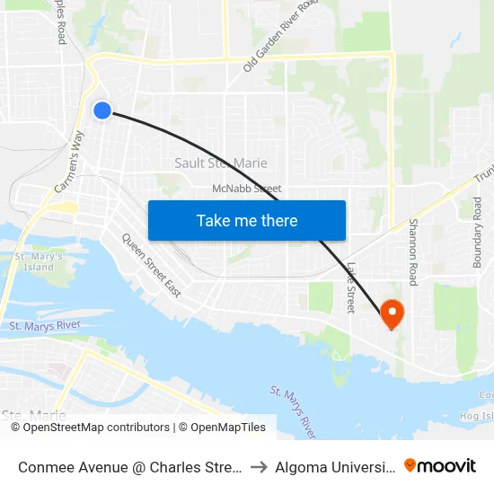 Conmee Avenue @ Charles Street to Algoma University map