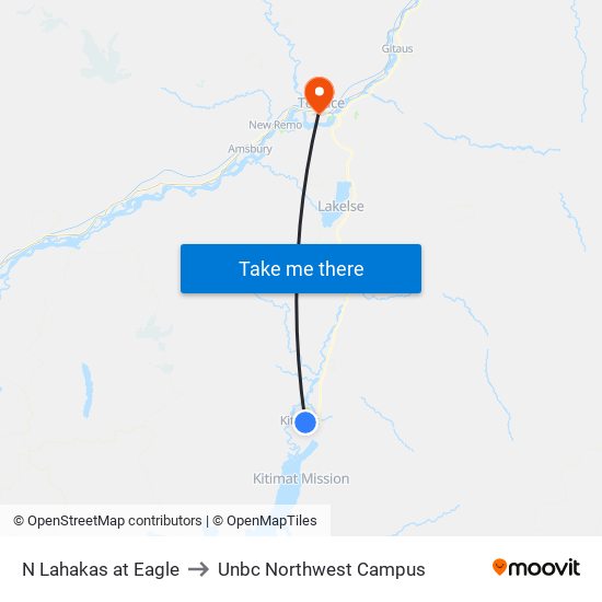 N Lahakas at Eagle to Unbc Northwest Campus map