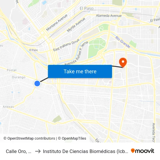 Calle Oro, 335 to Instituto De Ciencias Biomédicas (Icb - Uacj) map