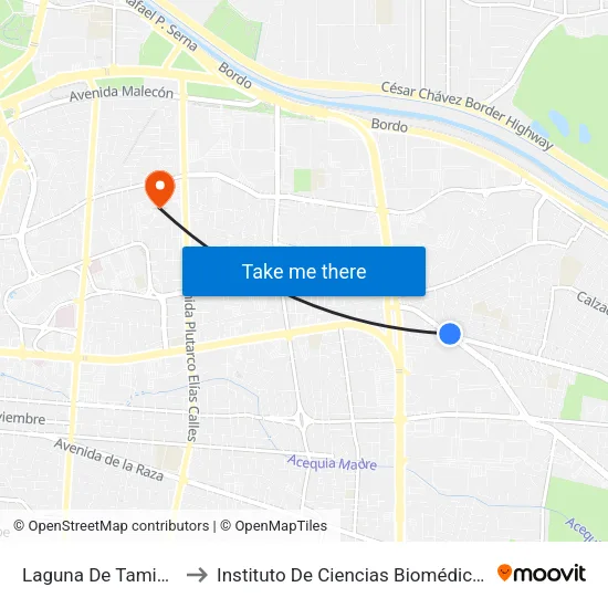 Laguna De Tamiahua 342 to Instituto De Ciencias Biomédicas (Icb - Uacj) map