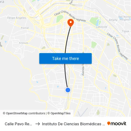 Calle Pavo Real, 513 to Instituto De Ciencias Biomédicas (Icb - Uacj) map