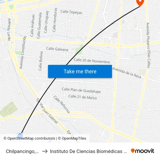 Chilpancingo, 3361 to Instituto De Ciencias Biomédicas (Icb - Uacj) map