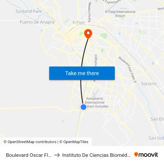 Boulevard Oscar Flores, 9921 to Instituto De Ciencias Biomédicas (Icb - Uacj) map