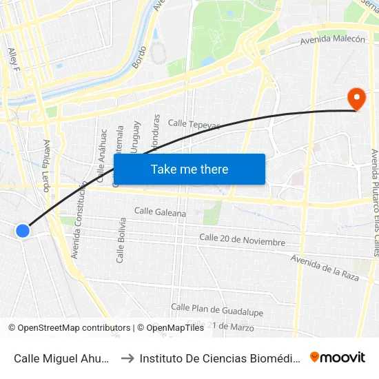 Calle Miguel Ahumada, 626 to Instituto De Ciencias Biomédicas (Icb - Uacj) map