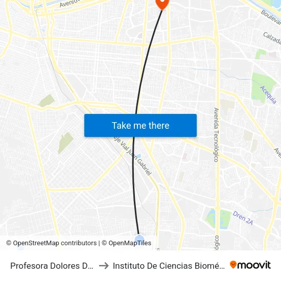 Profesora Dolores De Revilla, 931 to Instituto De Ciencias Biomédicas (Icb - Uacj) map