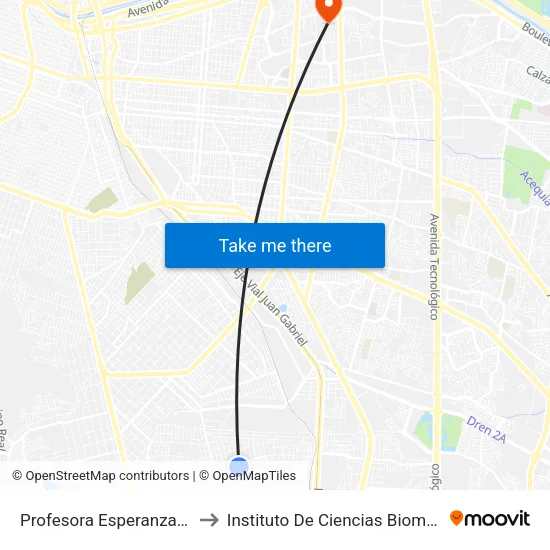 Profesora Esperanza Rosales, 7615 to Instituto De Ciencias Biomédicas (Icb - Uacj) map