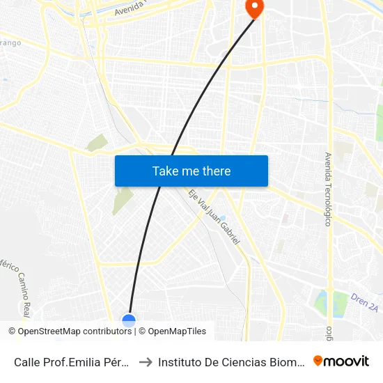 Calle Prof.Emilia Pérez Payán, 7111 to Instituto De Ciencias Biomédicas (Icb - Uacj) map