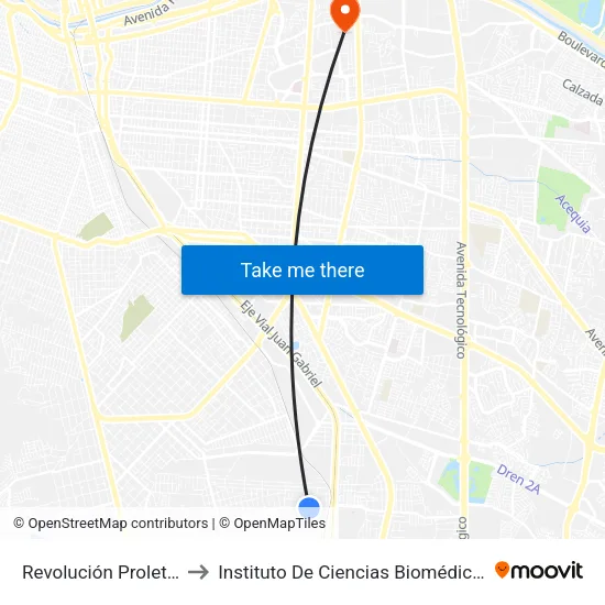 Revolución Proletaria, 815 to Instituto De Ciencias Biomédicas (Icb - Uacj) map