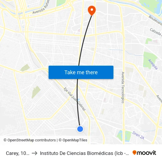 Carey, 1024 to Instituto De Ciencias Biomédicas (Icb - Uacj) map