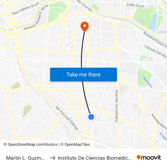 Martin L. Guzmán, 9814 to Instituto De Ciencias Biomédicas (Icb - Uacj) map