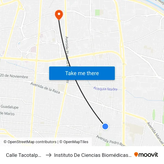 Calle Tacotalpa, 1335 to Instituto De Ciencias Biomédicas (Icb - Uacj) map