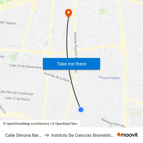 Calle Simona Barba, 5306 to Instituto De Ciencias Biomédicas (Icb - Uacj) map