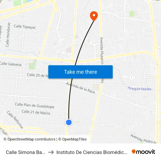 Calle Simona Barba, 412 to Instituto De Ciencias Biomédicas (Icb - Uacj) map