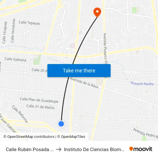 Calle Rubén Posada Pompa, 3563 to Instituto De Ciencias Biomédicas (Icb - Uacj) map