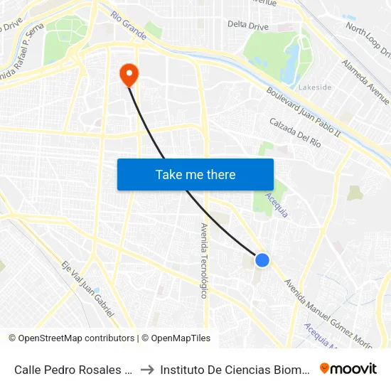 Calle Pedro Rosales De León, 7916 to Instituto De Ciencias Biomédicas (Icb - Uacj) map