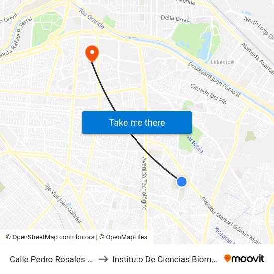 Calle Pedro Rosales De León, 7990 to Instituto De Ciencias Biomédicas (Icb - Uacj) map