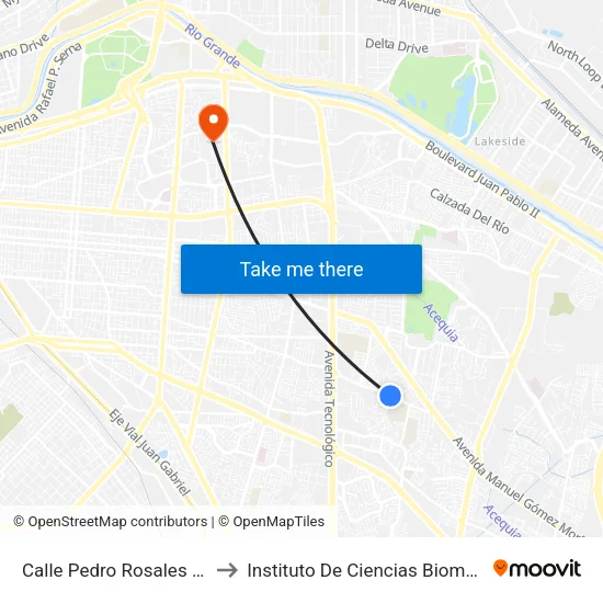 Calle Pedro Rosales De León, 7847 to Instituto De Ciencias Biomédicas (Icb - Uacj) map
