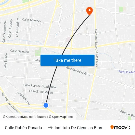 Calle Rubén Posada Pompa, 5977 to Instituto De Ciencias Biomédicas (Icb - Uacj) map