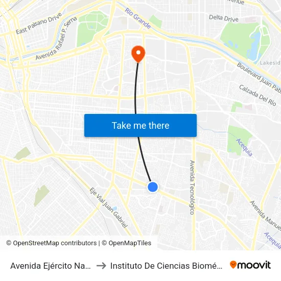 Avenida Ejército Nacional, 5763 to Instituto De Ciencias Biomédicas (Icb - Uacj) map