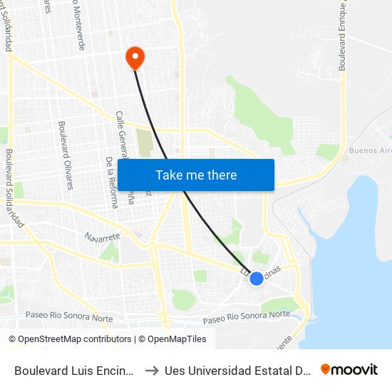 Boulevard Luis Encinas J., Lb to Ues Universidad Estatal De Sonora map