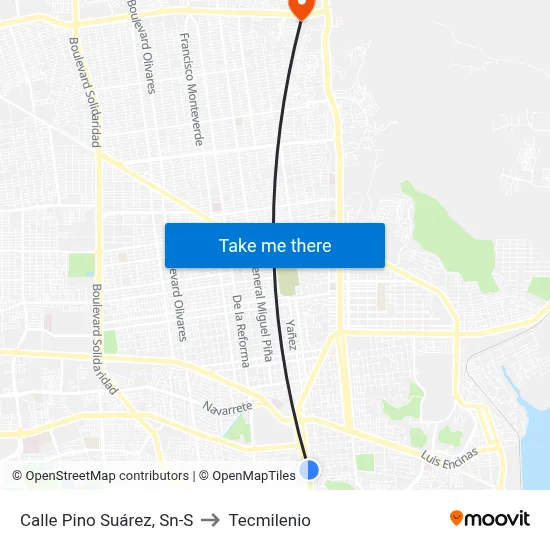 Calle Pino Suárez, Sn-S to Tecmilenio map