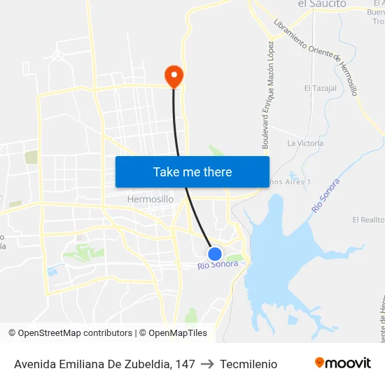 Avenida Emiliana De Zubeldia, 147 to Tecmilenio map
