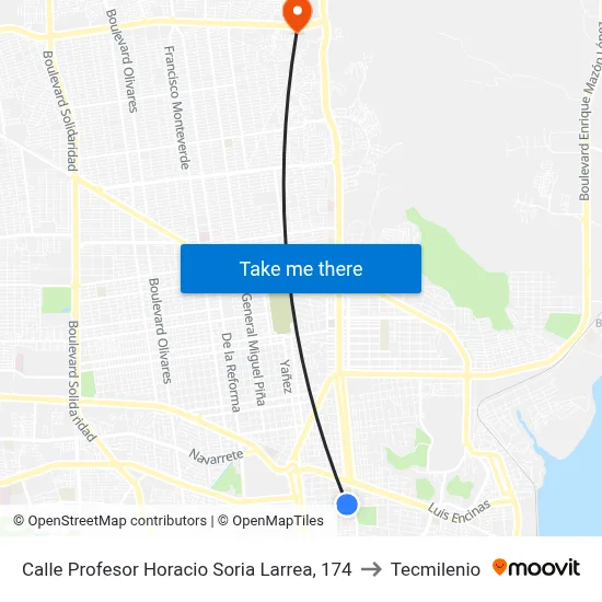 Calle Profesor Horacio Soria Larrea, 174 to Tecmilenio map