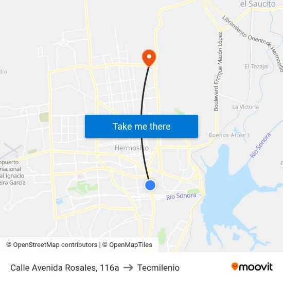 Calle Avenida Rosales, 116a to Tecmilenio map