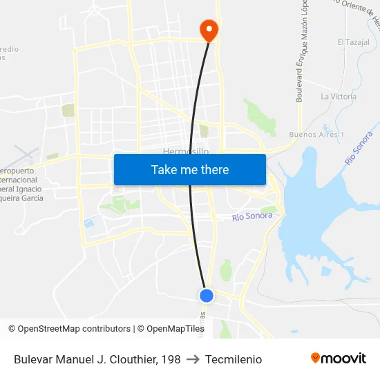 Bulevar Manuel J. Clouthier, 198 to Tecmilenio map