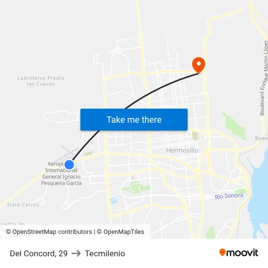 Del Concord, 29 to Tecmilenio map