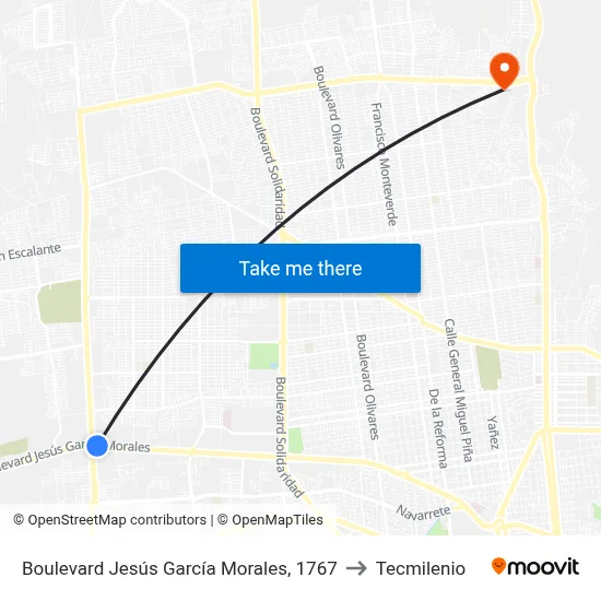 Boulevard Jesús García Morales, 1767 to Tecmilenio map